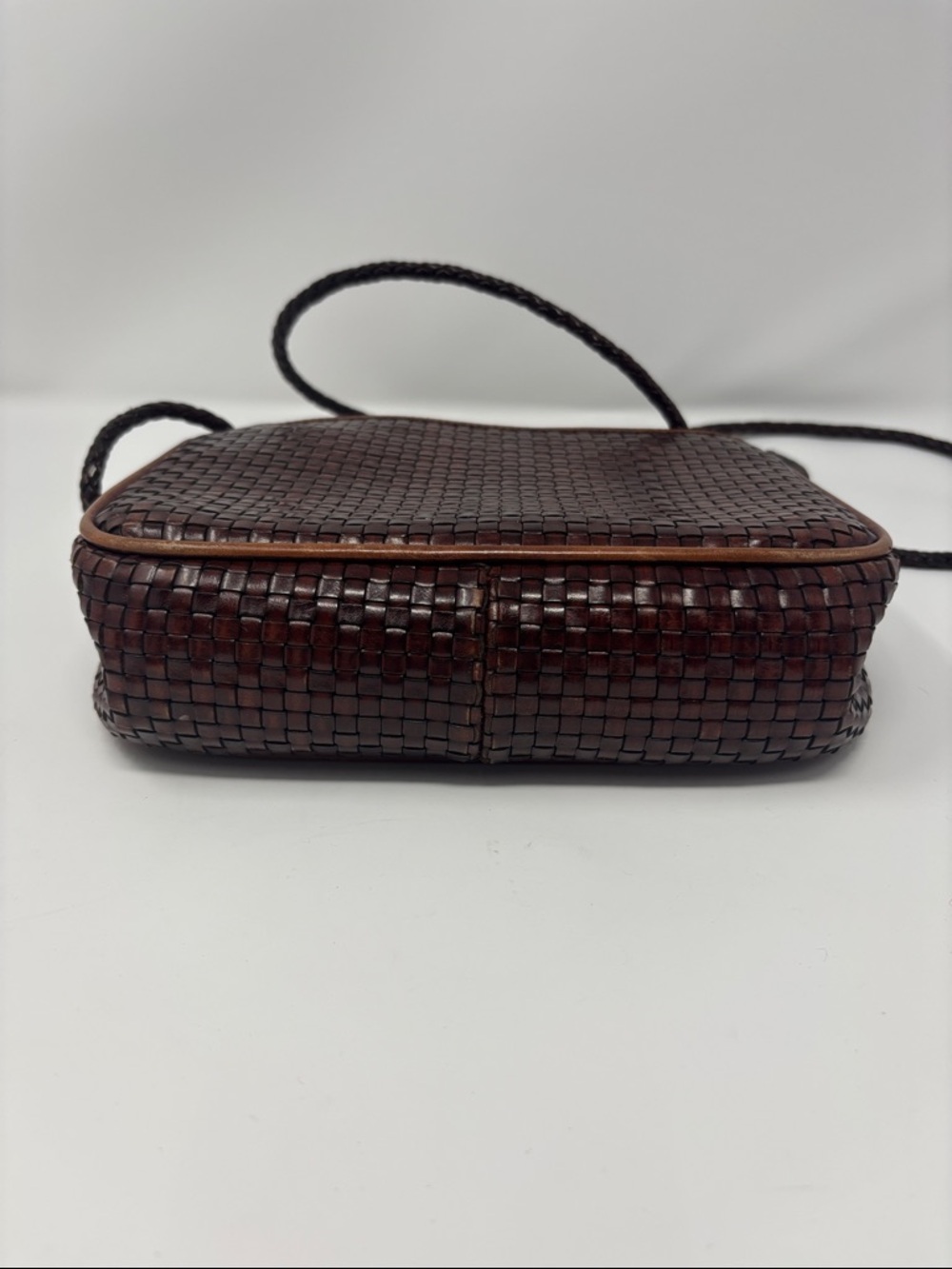 Woven Crossbody Shoulder Bag in Dark Brown Cole Haan - Picture 3 of 9